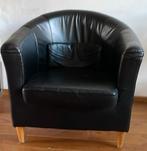 Zwarte leren  ikea fauteuil Tullstra, Huis en Inrichting, Fauteuils, Ophalen, Gebruikt