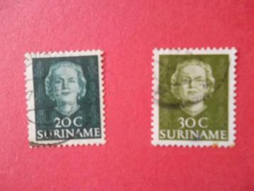 Suriname div. gestempelde zegels beschikbaar voor biedingen