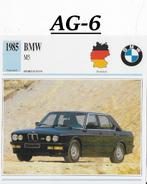 Ag6 autokaart bmw m5 ( 1985 )   --- afmeting 14 cm x 14 cm, Ophalen of Verzenden, Zo goed als nieuw, Auto's