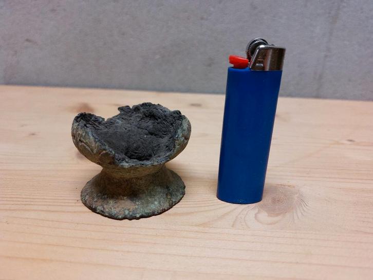 Authentiek Aziatisch Bronzen Olielampje - Bodemvondst, Antiek en Kunst, Antiek | Overige Antiek, Ophalen of Verzenden