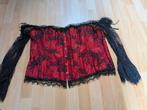 Rood corset met zwarte kanten mouwen 3/4xl, Overige typen, Maat 46/48 (XL) of groter, Nieuw, Ophalen of Verzenden