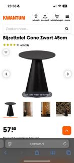 Bijzettafel Cone zwart / Kwantum, 45 tot 60 cm, Minder dan 55 cm, Rond, Ophalen of Verzenden
