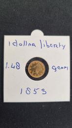 1 $ Liberty Head USA 1853 - Gold dollar, Ophalen of Verzenden, Noord-Amerika, Losse munt, Goud