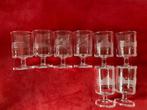 Set van 8 vintage glazen met gravures paleizen in NL, Ophalen of Verzenden, Zo goed als nieuw, Nederland, Servies