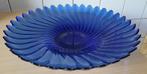 ART FRANCE. Kobalt blauwe schaal. Glas. Vintage. 33 cm., Huis en Inrichting, Ophalen, Schaal, Rond, Glas
