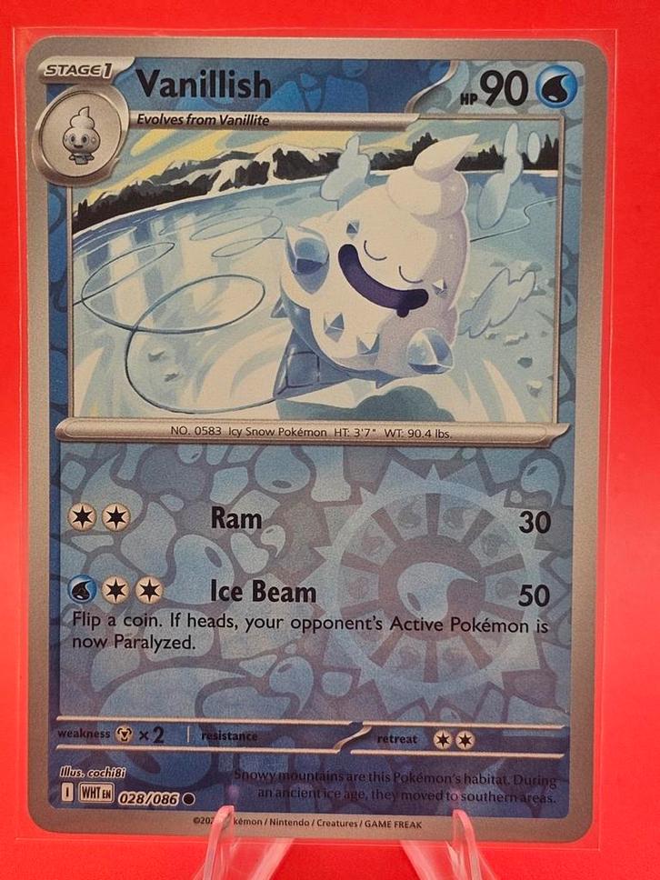 Vanillish 028/086 Reverse Holo, Hobby en Vrije tijd, Verzamelkaartspellen | Pokémon, Zo goed als nieuw, Losse kaart, Foil, Ophalen