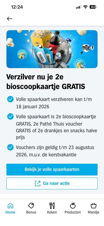 AH zegels bioscoopkaartjes