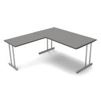 Bureau - Hoekbureau Profi grijs 160cm - Betaalbaar design, Verzenden, Nieuw, Bureau, Aylvalan 5 Bakkeveen