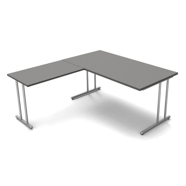 Bureau - Hoekbureau Profi grijs 160cm - Betaalbaar design, Huis en Inrichting, Bureaus, Nieuw, Bureau, Verzenden