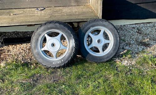 Te koop: GY6 10-inch voor- en achterwiel met band (3.50-10), Hobby en Vrije tijd, Overige Hobby en Vrije tijd, Gebruikt, Verzenden