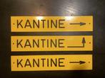 Vintage gegraveerde aanduidings bordjes KANTINE(geen emaille, Ophalen of Verzenden