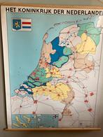 Schoolkaart, het koninkrijk der Nederlanden, Antiek en Kunst, Antiek | Schoolplaten, Ophalen, Aardrijkskunde