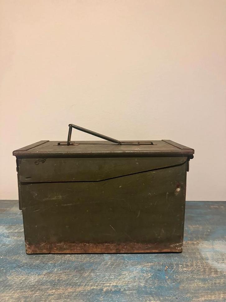 Vintage Munitiekist Legergroen, Verzamelen, Militaria | Algemeen, Overige soorten, Kist of Geocache, Overige gebieden, Ophalen of Verzenden