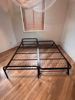 Metalen onderschuifbed 2x 90x200, Huis en Inrichting, Slaapkamer | Bedden, Ophalen, Gebruikt, 90 cm, Zwart
