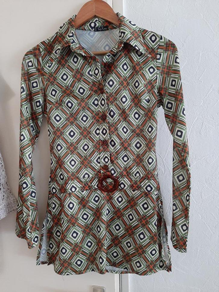 Super mooi Retro blousje/tuniekje mt XS of S / 20 ,- incl vz, Kleding | Dames, Blouses en Tunieken, Gedragen, Maat 36 (S), Overige kleuren