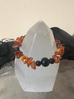 Barnsteen amber git geluk beschermt sjamaan Wicca magie TIP, Ophalen of Verzenden, Nieuw, Zilver, Met edelsteen