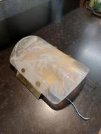 Vintage Hillebrand design lamp messing Murano glas muurlamp, Huis en Inrichting, Lampen | Wandlampen, Ophalen, .., Zo goed als nieuw