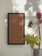 Kunstwerk wool lines amber 20x40 cm incl lijst, Ophalen of Verzenden