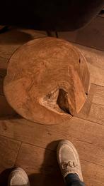 Massief Teak Bijzettafel / Kruk, Ophalen, Zo goed als nieuw, Glas of Kopje