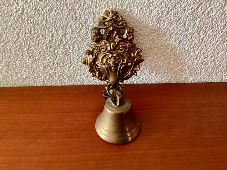 Antieke zware koperen deurbel of trekbel met trekveer!, Antiek en Kunst, Antiek | Koper en Brons, Koper, Ophalen of Verzenden