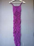 Mooie paars/roze rimpeljurk mt S,met glitters, Paars, Cocktailjurk, Ophalen of Verzenden, Maat 36 (S)