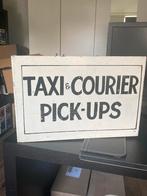 Vintage Taxi & Courier Pick-Ups stalen Bord USA, Ophalen of Verzenden