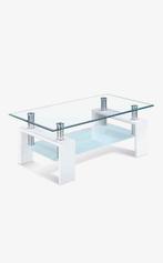 Salontafel wit / glas, Huis en Inrichting, Tafels | Salontafels, Ophalen, 100 tot 150 cm, 50 tot 100 cm, Minder dan 50 cm
