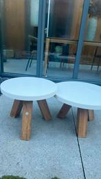 Tafel bijzettafel salontafel 2 stuks ook los te koop, Ophalen, Minder dan 55 cm, Gebruikt, Rond