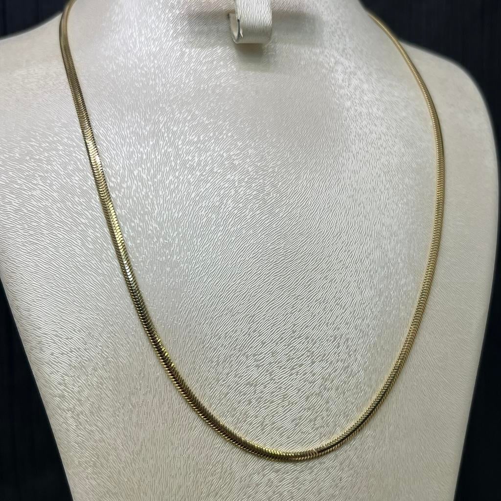 14k gouden ketting glad schakel collier nieuw, Ophalen of Verzenden, Nieuw, Goud