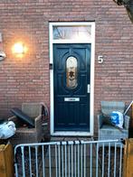 Hardhouten voordeur met glas in lood incl.alle deur beslag, Ophalen