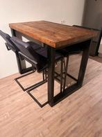 Bartafel met 4 stoelen, Huis en Inrichting, Ophalen, Gebruikt, 100 tot 150 cm, 50 tot 100 cm