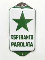 Oud Emaille Bordje Esperanto Reclame Deurpostje Reclamebord, Verzenden, Gebruikt, Reclamebord