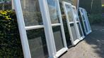 3 identieke hardhouten kozijnen / enkelglas, Gebruikt, Raamkozijn, Inclusief glas, 75 tot 150 cm