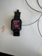 Apple SE smartwatch with Titanium band and Carbon Fiber case, Ophalen of Verzenden, Zo goed als nieuw, Zwart, IOS