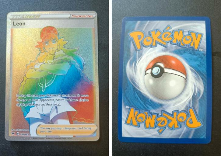 Leon 195/185 Vivid Voltage - Pokemon Kaart, Hobby en Vrije tijd, Verzamelkaartspellen | Pokémon, Zo goed als nieuw, Losse kaart