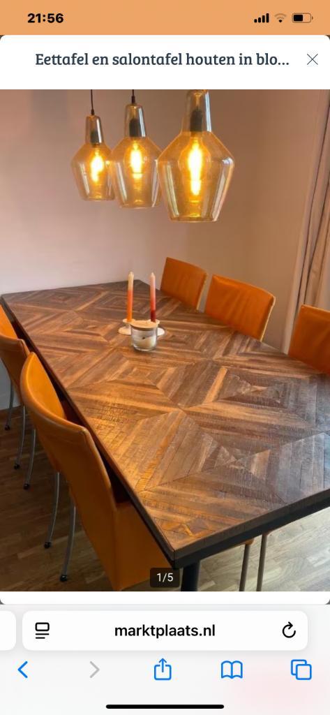 Eettafel en salontafel, Huis en Inrichting, Tafels | Eettafels, Zo goed als nieuw, 50 tot 100 cm, 200 cm of meer, Vijf personen of meer