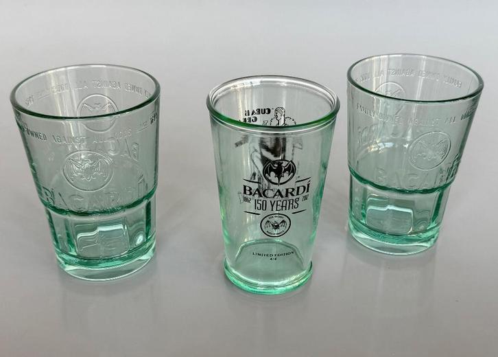 Set van 3 Bacardi Mojito glazen wo. Limited edition, Verzamelen, Glas en Borrelglaasjes, Nieuw, Overige typen, Ophalen of Verzenden