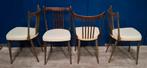 4 vintage Stevens stoelen jaren'50, Huis en Inrichting, Stoelen, Ophalen, Gebruikt, Bruin, Hout