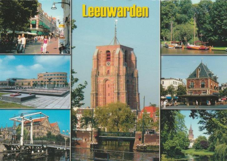 LEEUWARDEN Centrum Brug Oldehove Waag, Verzamelen, Ansichtkaarten | Nederland, Gelopen, Friesland, 1980 tot heden, Verzenden