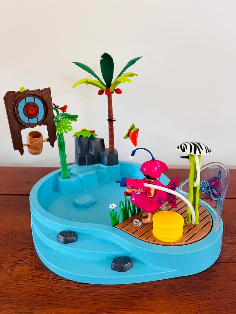 Playmobil Family Fun Leuk zwembad met watersplash - 70610, Kinderen en Baby's, Speelgoed | Playmobil, Ophalen of Verzenden, Zo goed als nieuw
