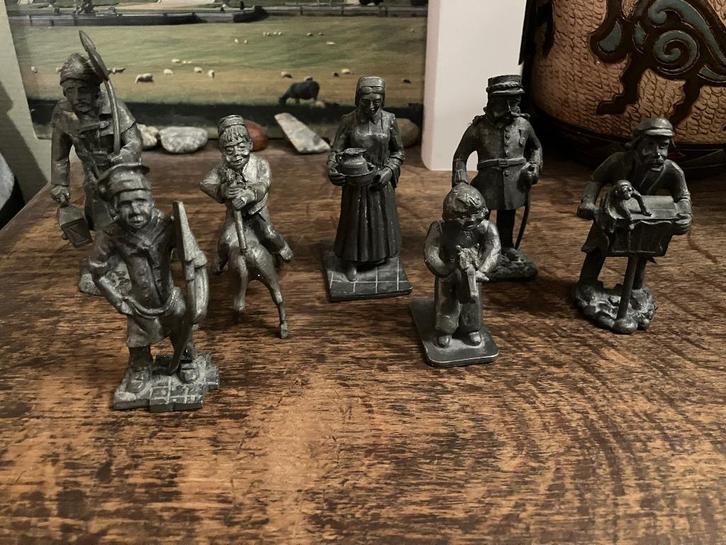 Tinnen Beeldjes; Daalderop; 7 Stuks; Vintage; Merk; >1kilo, Antiek en Kunst, Antiek | Tin, Ophalen of Verzenden