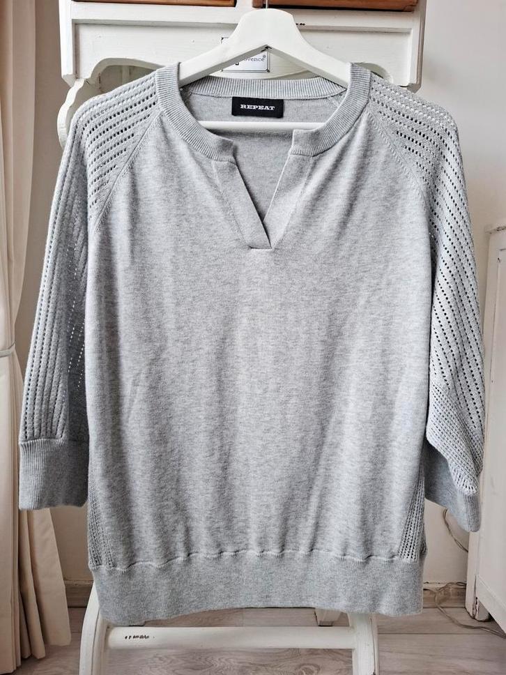 Repeat trui mt. L, Kleding | Dames, Truien en Vesten, Nieuw, Maat 42/44 (L), Grijs, Verzenden