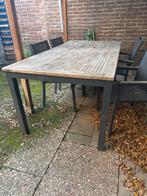 Tuinset met 4 stoelen - 200x100x78 cm, Ophalen of Verzenden, Gebruikt, Rechthoekig, Hout