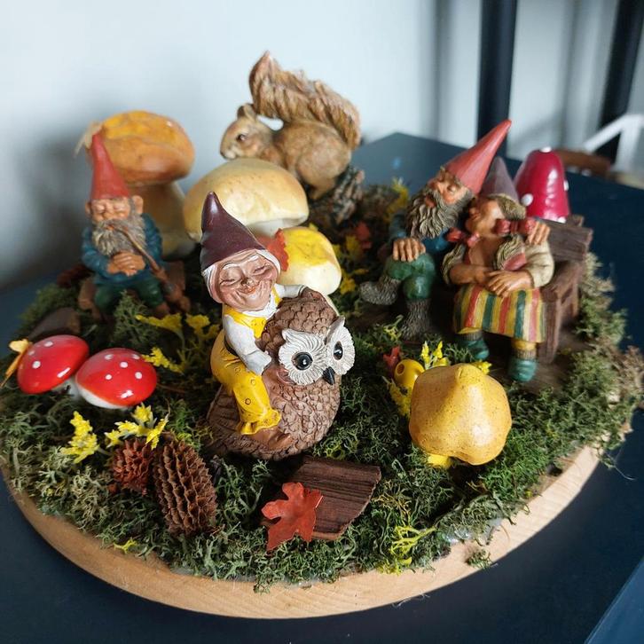 Kabouterstukje Rien Poortvliet, Tuin en Terras, Tuinbeelden, Gebruikt, Tuinkabouter, Kunststof, Ophalen of Verzenden