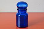 Retro vintage blauwe glazen voorraadpot / stolppot, Ophalen of Verzenden, Zo goed als nieuw, Glas, Pot, Bus of Blik