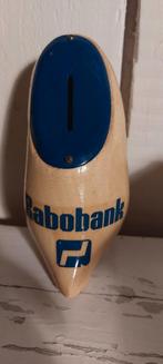 Vintage houten Rabobank spaarpot in vorm van klomp spaarpot, Verzamelen, Spaarpotten, Ophalen of Verzenden, Zo goed als nieuw
