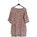 Luchtige zomerjurk bloemetjes oudroze blauw 44/XXL, Ophalen of Verzenden, Gedragen, Roze, Jurk