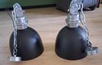 2 mooie  industriële hanglampen zwart, Huis en Inrichting, Lampen | Hanglampen, Ophalen, Zo goed als nieuw, Industriële, Minder dan 50 cm