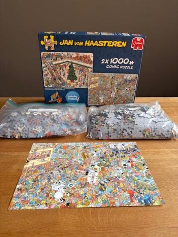 Jan van Haasteren 2x1000 comic puzzle met poster beschikbaar voor biedingen
