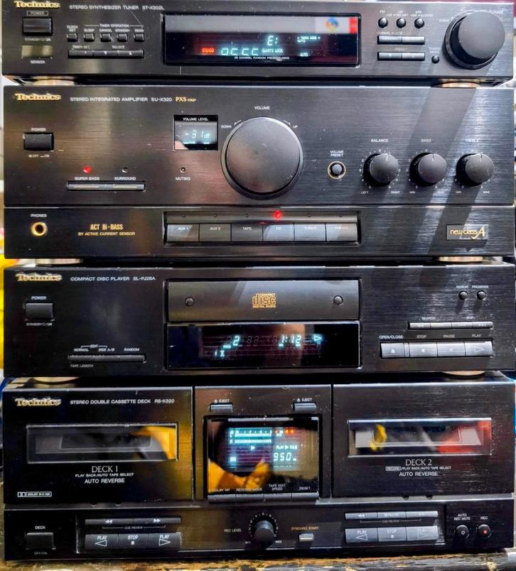 Vintage Technics Stereo set SU-X320 met afstandsbediening, Audio, Tv en Foto, Stereo-sets, Gebruikt, Cassettedeck, Overige merken